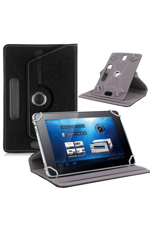 Alcatel 1T 10 Universal Dönerli Standlı Tablet Kılıfı Siyah