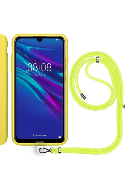 Huawei P Smart 2019 Ip Askılı Silikon Kılıf Sarı