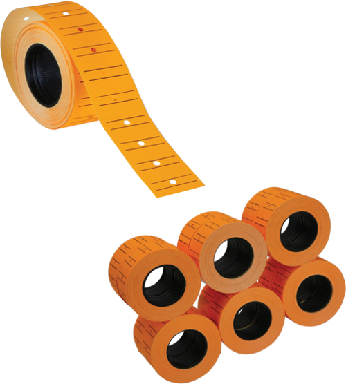Makine Etiketi 12X21 Mm Çizgili Fosforlu Turuncu 6 Lı Tnx1221570800 (1 Paket 6 Adet)