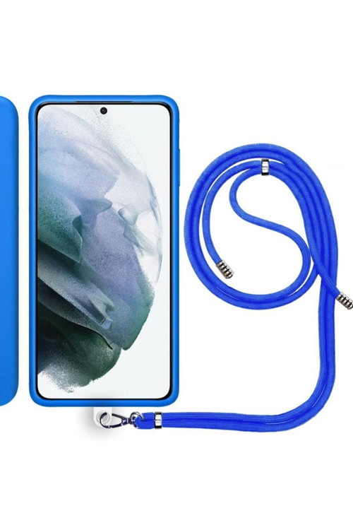 Samsung Galaxy S21 Fe Ip Askılı Silikon Kılıf Mavi