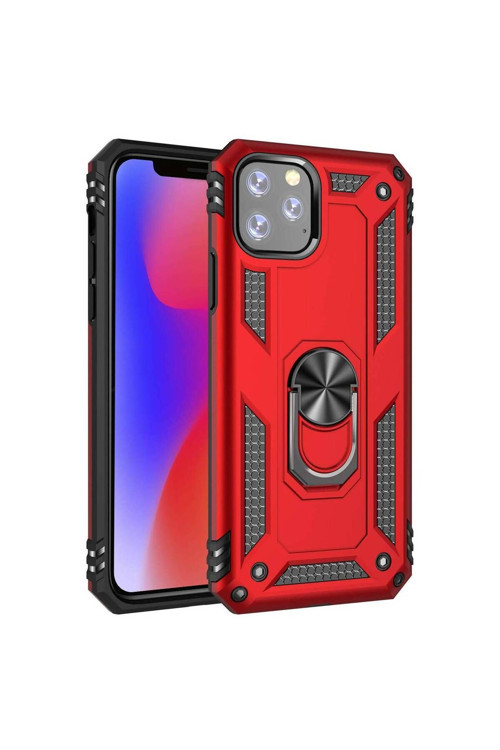 Apple Iphone 11 Pro Max Yüzüklü Tank Kılıf Bordo