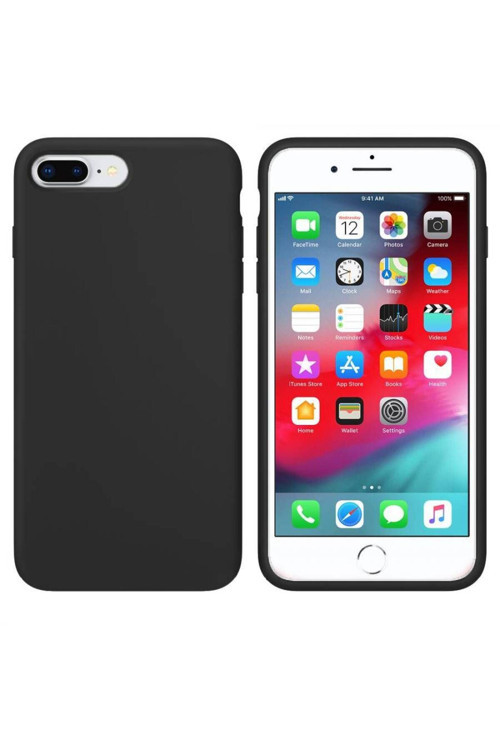 Apple Iphone 7 Plus Içi Kadife Silikon Kılıf Siyah