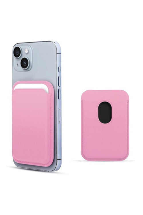Apple Iphone 13 Mini Deri Cüzdan Magsafe Pembe