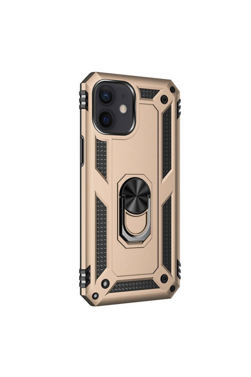 Apple Iphone 12 Mini 5.4'' Yüzüklü Tank Kılıf Gold
