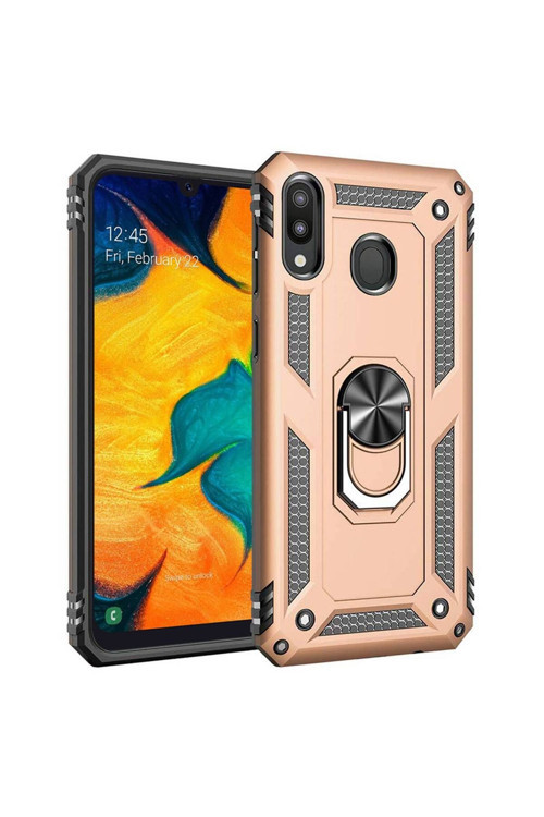 Samsung Galaxy M20 (M205F) Yüzüklü Tank Kılıf Gold