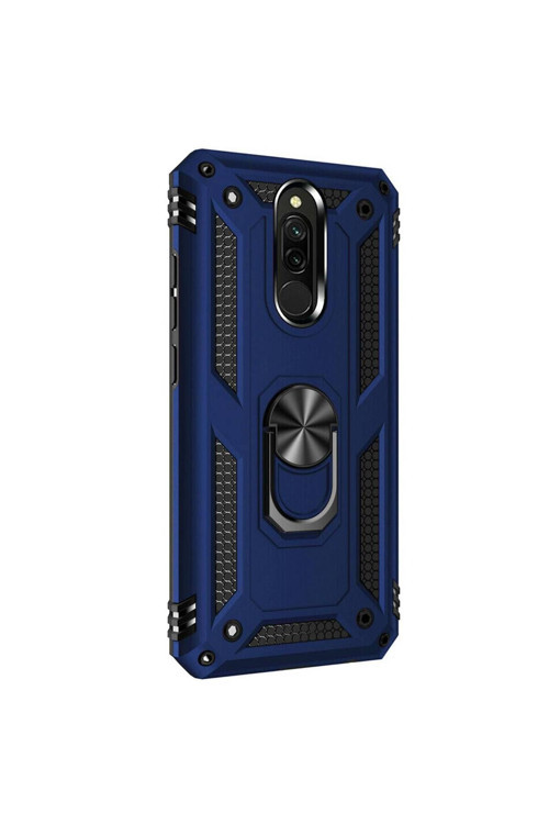 Xiaomi Redmi 8 Yüzüklü Tank Kılıf Lacivert