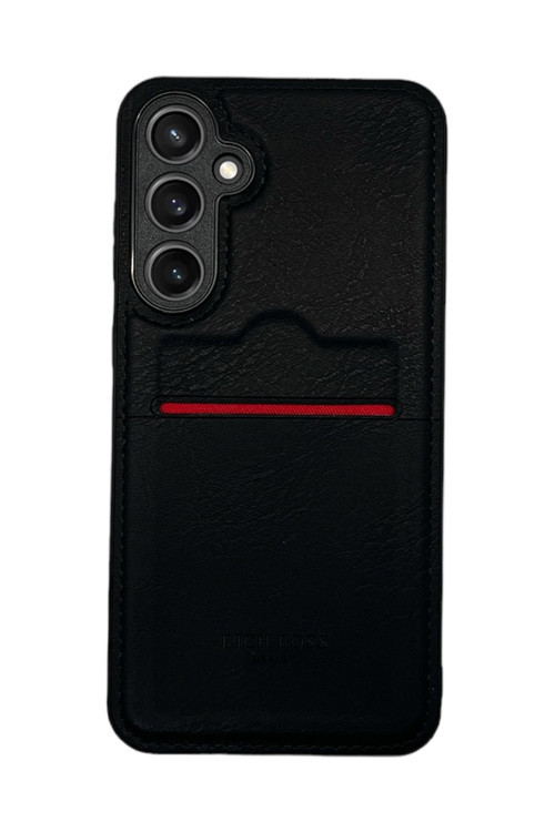 Samsung Galaxy S21 Fe Kartlıklı Rich Boss Lüx Deri Kılıf Siyah