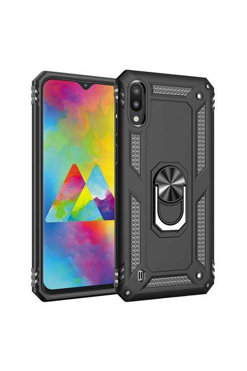 Samsung Galaxy M10 (M105G) Yüzüklü Tank Kılıf Siyah
