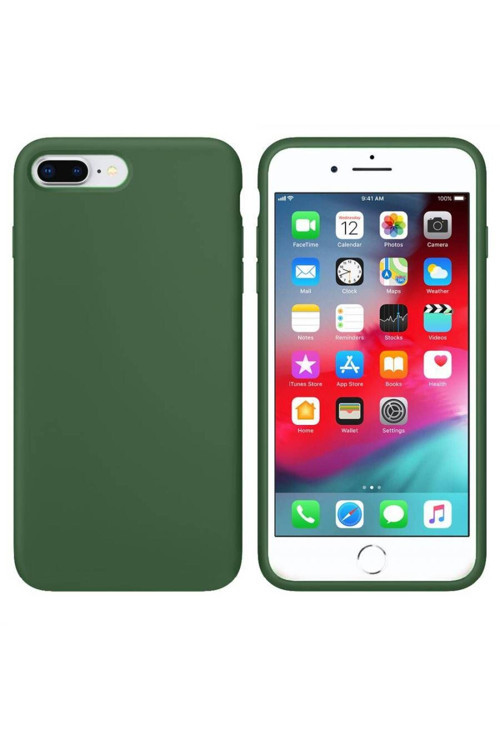Apple Iphone 7 Plus Içi Kadife Silikon Kılıf Yeşil