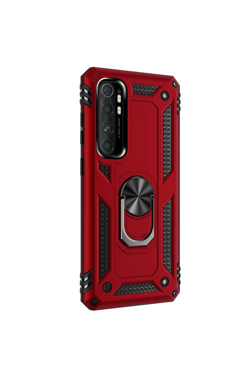 Xiaomi Mi Note 10 Lite Yüzüklü Tank Kılıf Bordo