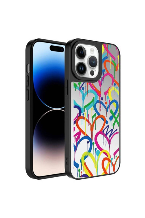 Apple İphone 12 Pro Max Aynalı Desenli Kapak Love