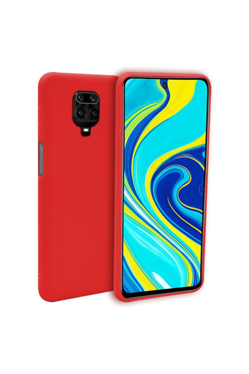 Xiaomi Redmi Note 9 Pro Max Ince Mat Silikon Kılıf Kırmızı