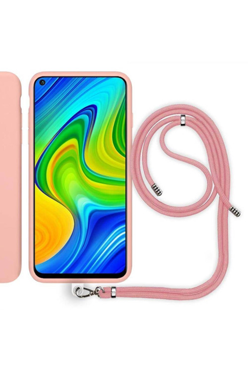 Xiaomi Redmi Note 10 Pro Ip Askılı Silikon Kılıf Pembe