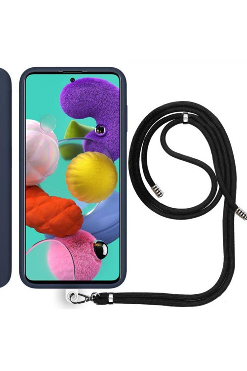 Samsung Galaxy A22 Ip Askılı Silikon Kılıf Lacivert