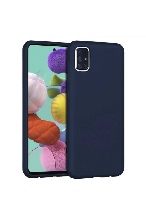 Samsung Galaxy A71 Içi Kadife Silikon Kılıf Lacivert