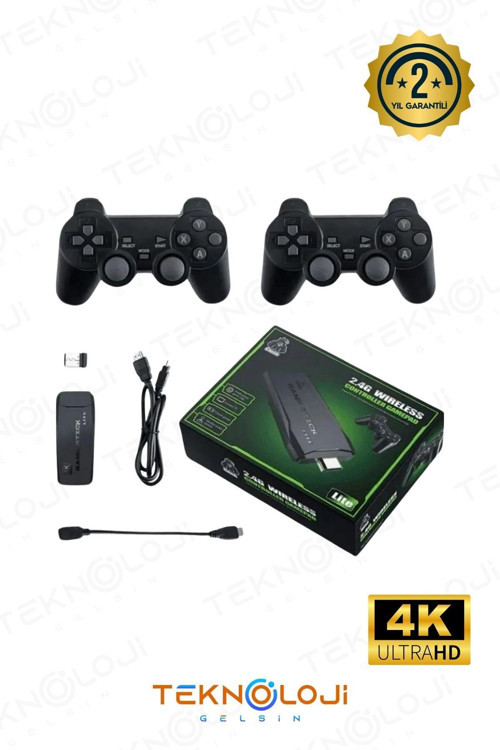 Gaming Atari 2.4G Uyumlu Kablosuz Çift Kol Atari Retro 20000 Oyun Game Stick