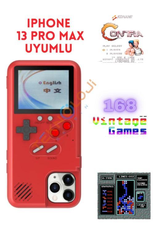 Iphone 13 Pro Max Kılıf Vintage Oyun Retro Atari Kılıf 168 Oyun Gameboy Telefon Koruyucu