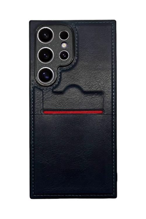 Samsung Galaxy S24 Kartlıklı Lux Deri Kılıf Lacivert