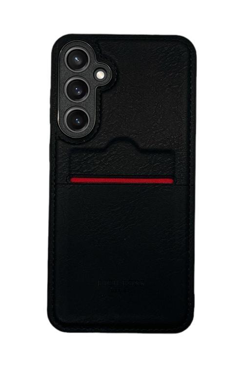 Samsung Galaxy S21 Fe Kartlıklı Lux Deri Kılıf Siyah