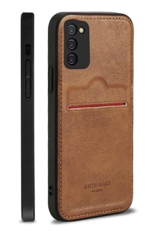 Galaxy S20 Fe Uyumlu Kartlıklı Rich Boss Lüx Deri Kılıf Açık Kahve