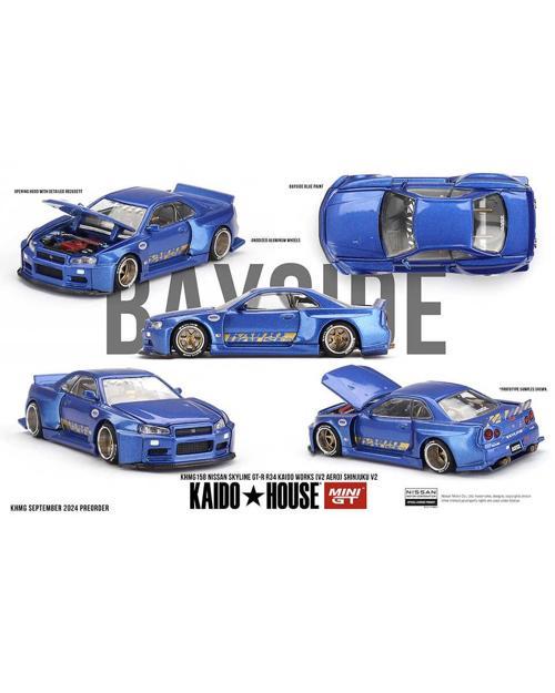 x Kaido 1:64 //158 Nissan Skyline GT-R (R34) Kaido Works (V2 Aero) SHINJUKU V2