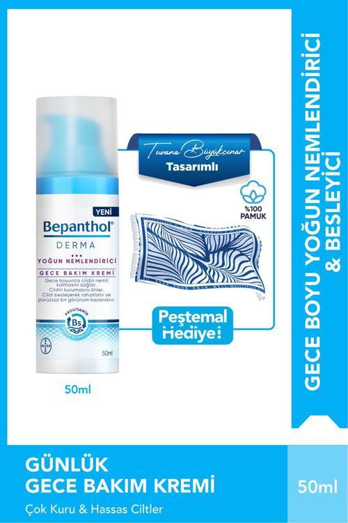 Nemlendirici Gece Yüz Bakım Kremi 50ml + Tuvana Büyükçınar Tasarımlı Peştamal Hediye