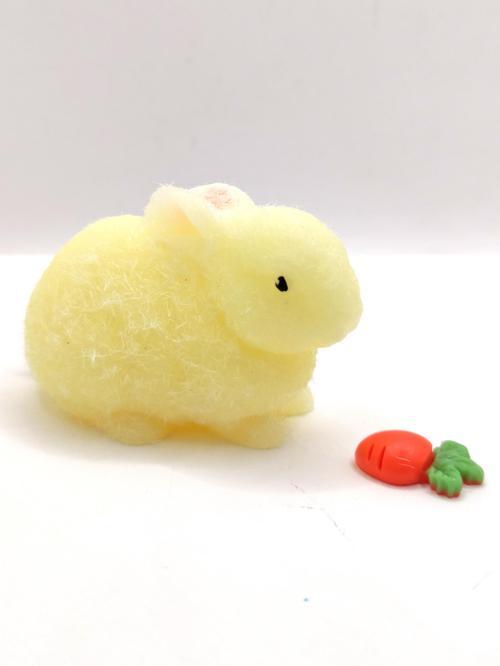 Tavşan Moj Moj Taba Squishy Havuçlu Tavşan Sıkma 7 cm Tüylü Sukuşi - Sarı