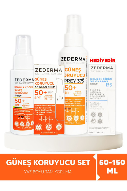 Güneş Koruyucu Set: Güneş Koruyucu 50Ml Krem 150 Ml Sprey 75 Ml Bebek Sprey Nemlendirici Krem