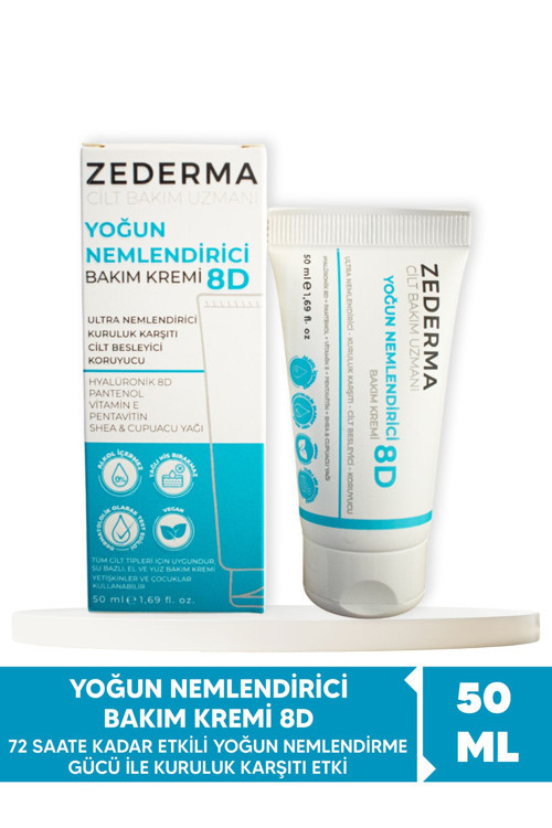 Yoğun Nemlendirici Cilt Bakım Kremi 8D 50Ml.72 Saate Kadar Etkili