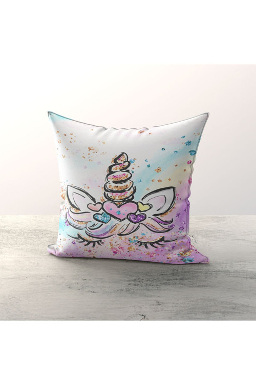 Unicorn Desenli Çocuk Odası 3'Lü Kırlent Kılıfı Tlakr-191