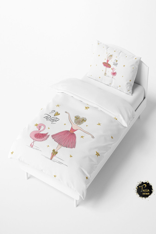 Pembe Balerin Kız Desenli Bebek Ve Çocuk Nevresim Takımı Tlan-106