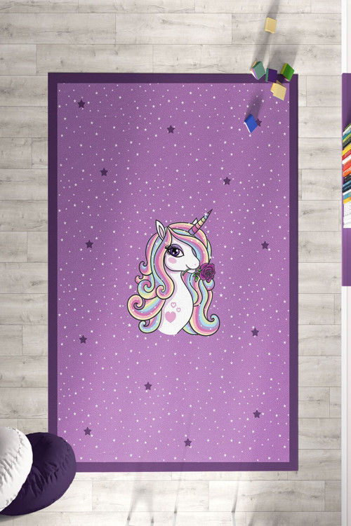 Unicorn Desen Antialerjik Çocuk Halısı Tlh-054