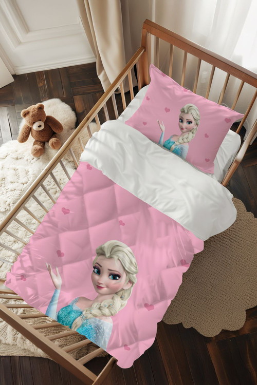 Elsa Desenli Elsalı Bebek Beşik Uyku Seti Tlabg-069