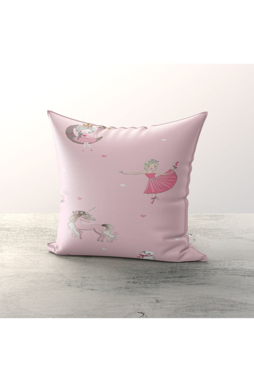 Pembe Kız Desenli Çocuk Ve Bebek Odası 3'Lü Kırlent Kılıfı Tlakr-297