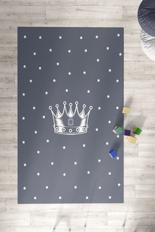 Gri Çocuk Ve Bebek Odası Halısı