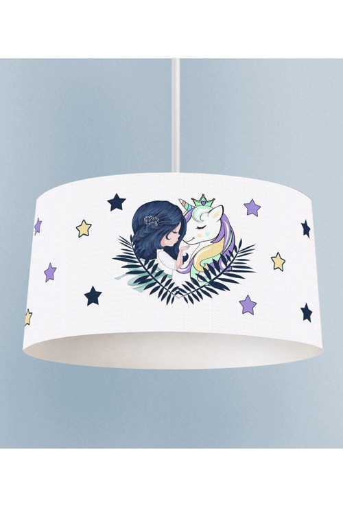 Unicorn Ve Prenses Desenli Çocuk Odası Sarkıt Avize