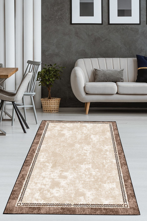 Modern Motifli Dijital Baskılı Kalın Halı