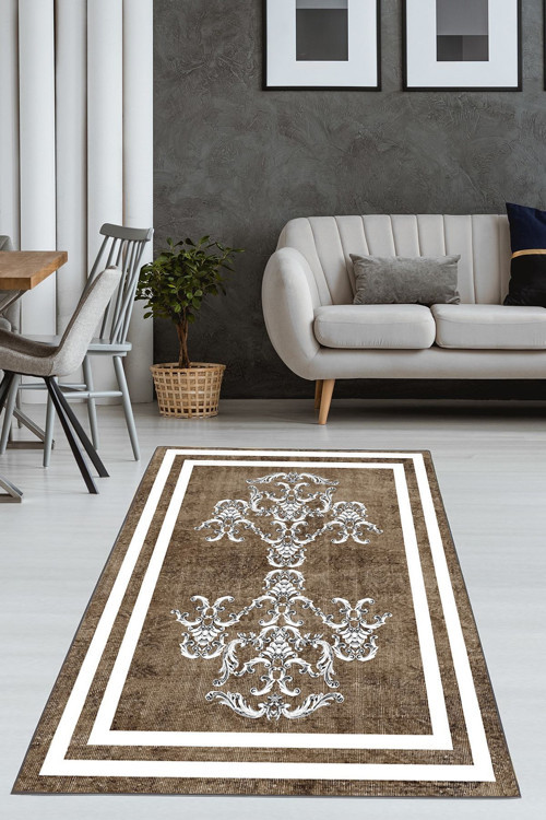 Modern Motifli Dijital Baskılı Kalın Halı