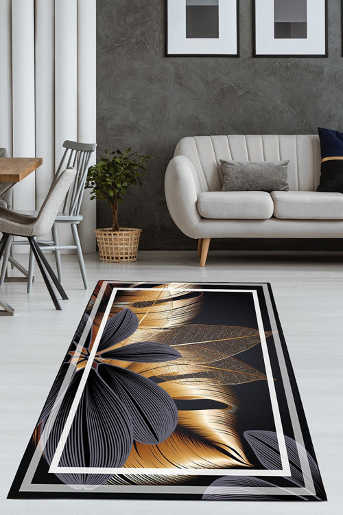 Modern Motifli Dijital Baskılı Kalın Halı