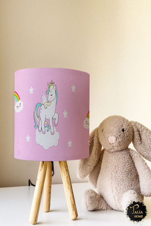 Unicorn Desenli Çocuk Odası Abajur Tlav-170
