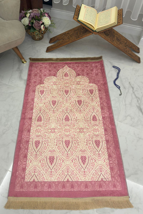 Dijital Baskılı Dekoratif Eski Türk Motifli Namazlık Seccade Tlnmz-038
