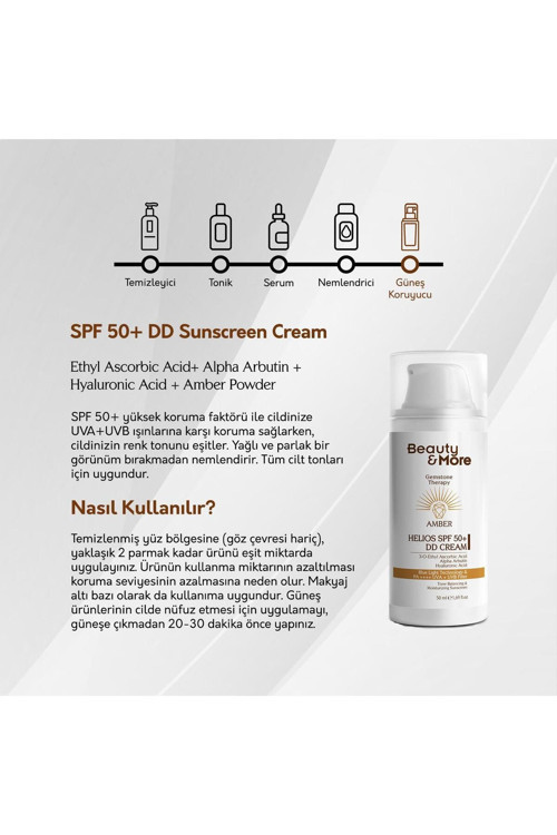 Beauty&more Amber Helios Spf 50 Dd Krem Formlu Güneş Kremi 50 ml Ethyl Ascorbic Acid Alpha Arbutin 4