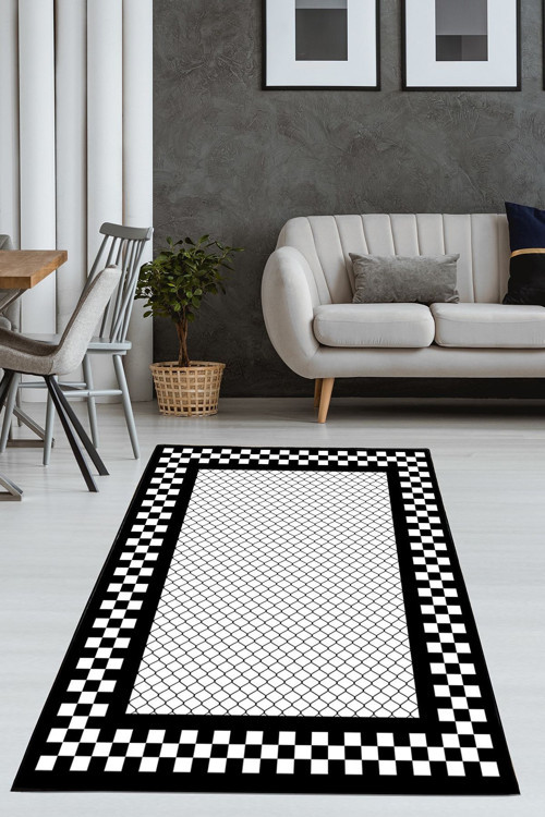 Modern Motifli Dijital Baskılı Kalın Halı