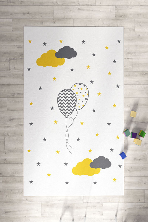 Balon Desenli Çocuk Ve Bebek Odası Dekoratif Halı Tlh-189