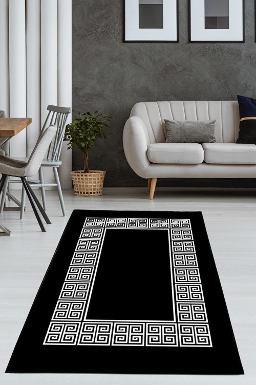 Modern Motifli Dijital Baskılı Kalın Halı