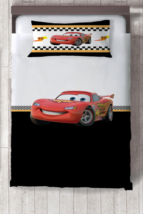 Arabalı Mcqueen Desenli Yatak Örtüsü Tlay-267
