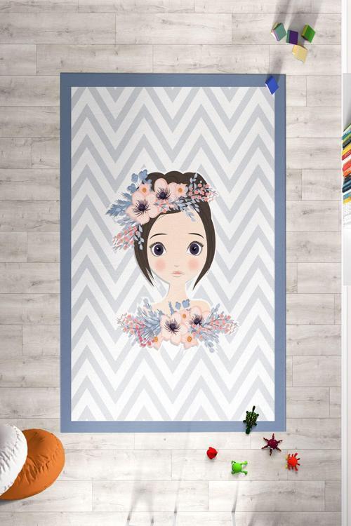 Antialerjik Makinede Yıkanabilir Modern Çocuk Halısı Tlh-087