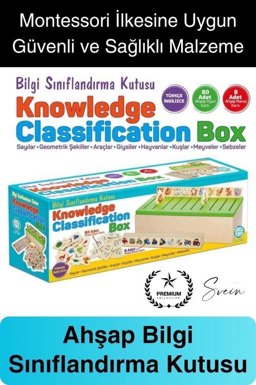 Premium Ahşap Bilgi Sınıflandırma Kutusu Zeka Geliştiren Eğitici Öğretici Çocuk Oyuncak El Beceri