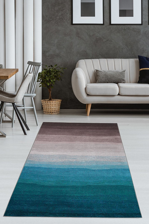 Modern Motifli Dijital Baskılı Kalın Halı