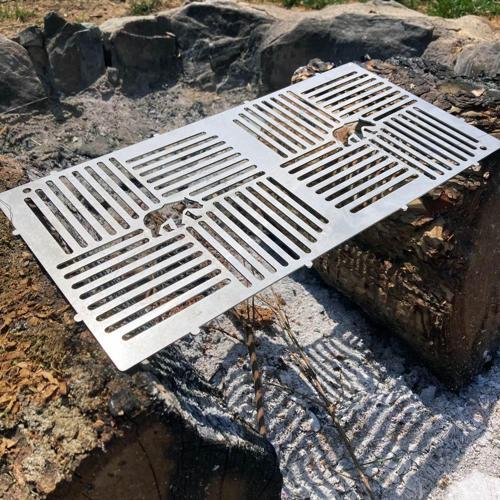 ® PyroWide Wire™ Yekpare Paslanmaz Çelik Bushcraft Izgara Teli Hafif Portatif 37 × 18 cm
